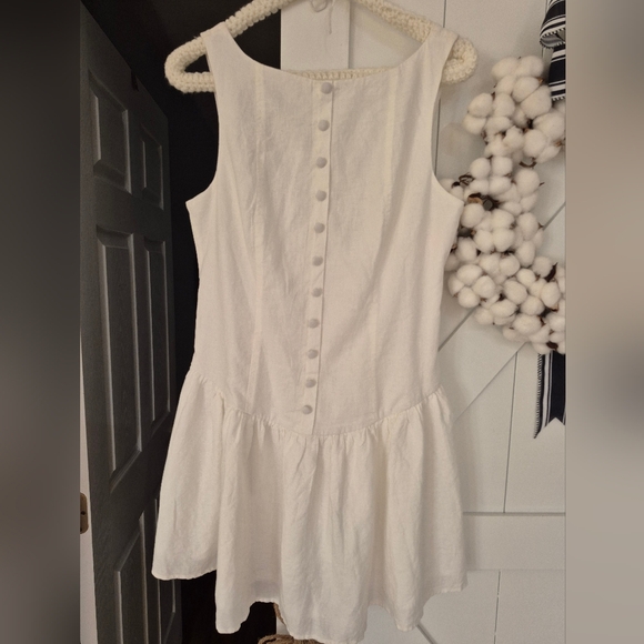 wild fable Dresses & Skirts - Wild Fable Women/girls White Linen Open Back Mini Dress NWOT